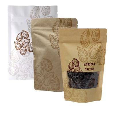 China Food Grade Safety Customized Printed Back Up Kraft Paper Food Self Seal Packaging Bag Frosted Zipper Bag Food Packaging Bag Zipper for sale