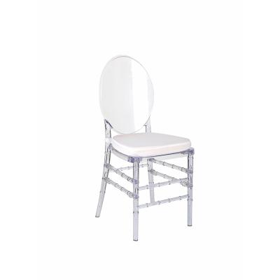 China Modern Crystal Clear Plastic Polycarbonate Tiffany Modern Resin Wedding Louis Chair Chiavari Event Rental Ghost French Acrylic Chairs for sale