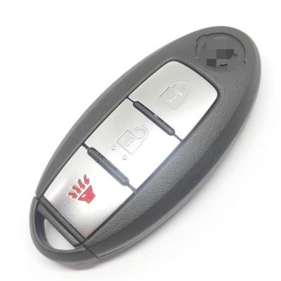 China ABS+Metal 2+1 3 Button Smart Remote Car Key FSK 433mhz Pcf7952ltt Chip For Nissans FOB Patrol With Insert Uncut Key Blade for sale