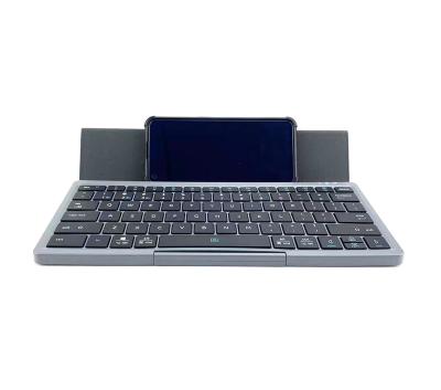 China Anti-ghosting 78 three-channel BT5.2 multi-function leather main keyboard case bracket with touchpad tablet charging wireless keyboard for sale