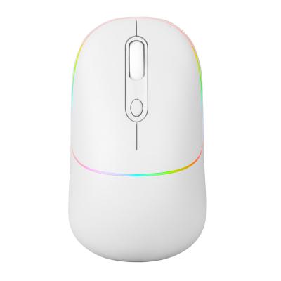 China 2.4G Ultra Thin Backlit Plus Type-C Dual Mode Light Effect BT5.0 Wireless Rechargeable Mouse RGB Polymer Battery 650mA for sale