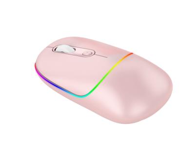 China 2.4G Ultra Thin Backlit Plus Type-C Dual Mode Light Effect BT5.0 Wireless Rechargeable Mouse RGB Polymer Battery 650mA for sale