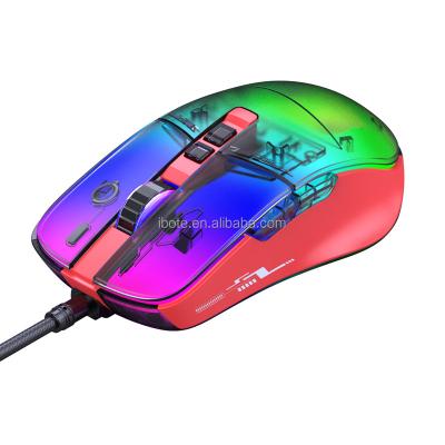 China Game Mode Personality Punk 7-Key RGB Translucent Gaming Mouse With Custom USB Driver Wired 7200dpi Optical Mouse for sale