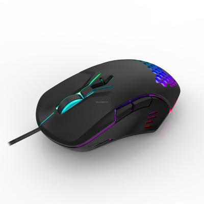 China Lightweight Gaming Explosive Hole Cavity Wired Gaming Mouse RGB 7 Button USB Programmable Optical Mouse 7200dpi for sale