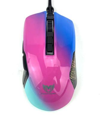 China RGB Gaming Mouse 7 Button 12800dpi USB Border Private Pattern Luminescent Cable Ergonomic Programmable Optical Mouse for sale