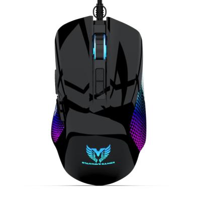 China RGB Gaming Mouse 7 Button 12800dpi USB Border Private Pattern Luminescent Cable Ergonomic Programmable Optical Mouse for sale