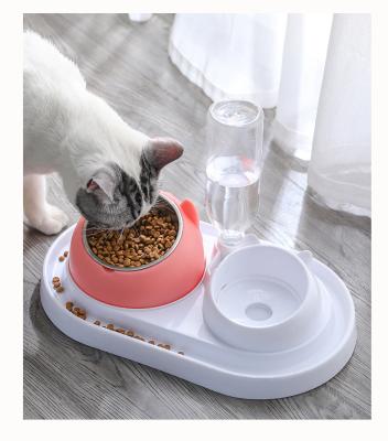 China Stainless Steel Viable Protective Sleek Protective Cervical Vertebra Mouth Burst Oblique Pet Food Bowl For Cat for sale