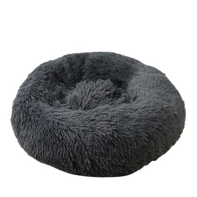 China Detachable And Washable Round Plush Sustainable Warm Pet Bed For Dog And Cat for sale