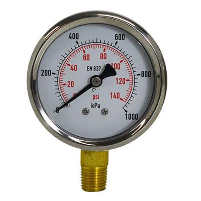 China Hydraulic Industries Glycerin Pressure Gauge for Pressure Tester for sale