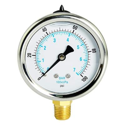 China Songlin 0-7 BAR Stainless steel copper connection under pressure gauge 0-7bar for sale