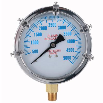 China Hydraulic Industries Industrial All Stainless Steel Slump Pressure Gauges for sale