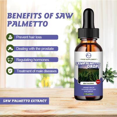 Cina Wholesale 50ml Organic Saw Palmetto Drops Supports Prostate Health Help Stop Hair Loss Liquid Saw Palmetto Drops in vendita