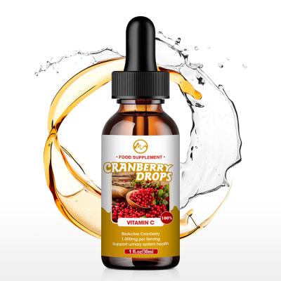 China OEM/ODM Private Label 30ml Organic Cranberry Liquid Extract Urinary Tract Support Vitamin C Antioxidant Cranberry Drops for sale