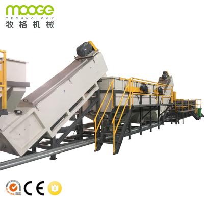 China Semi-automatische plastic film recycling machine Mulching HDPE afval Te koop