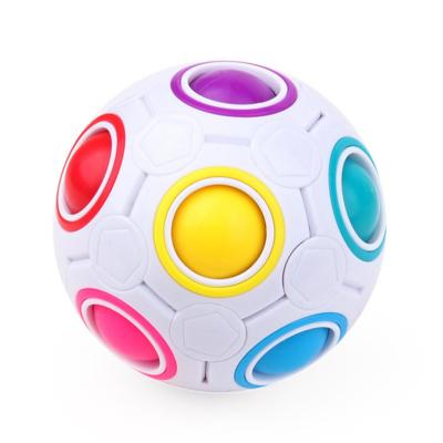 China 2022 New Stress Relief Worry Education Game Rainbow Cube Moving Person Magic Toy Wholesale Football 12 Spherical Holes for sale