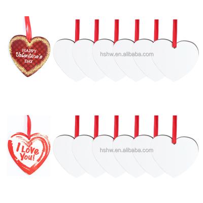 China Eco - Friendly MDF Wooden Blank White Heart Custom Ornaments Sublimation for sale