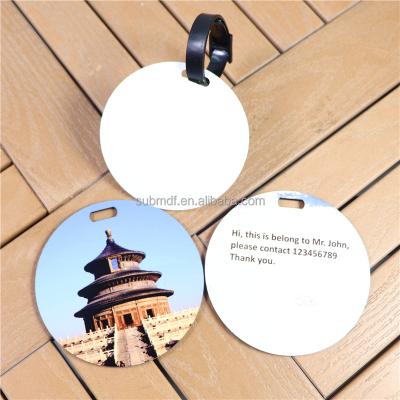 China Plastic Round Baggage Tag Luggage Tag Sublimation White FRP Bag Tag 4