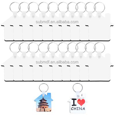 China Diy Sublimation Blanks Mute Key Chain High Quality Sublimation Keychain High Quality Heat Transfer Chamber Shape Double Side Printed MDF Key Rings Double Side Printed Chain for sale