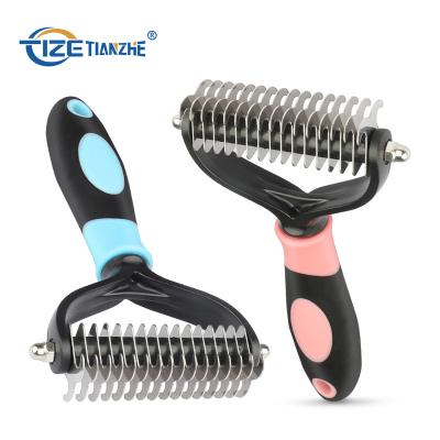 China Pet Grooming Brush Self Cleaning Dog Cat Slicker Brush Remove Dog Bristle Stocked Comb Automatically for sale