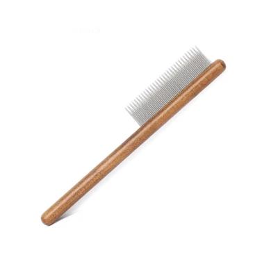 China Wholesale Customized Wooden Products Stocked Pet Hair Remover Grooming Dog and Cats Wooden Mold Slicker Massage Brush for sale