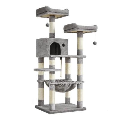 China 2023 Large Plush Pet Toy House Indoor Cat Tree Wooden Cat Tree Scratcher Viable Wooden Tower Supplier for sale