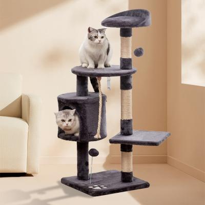 China Large Sustainable Cat Climbing Frame Multi-Layer Wooden Pet Climbing Trees and Scratcher Cat Tree Scratcher Parts Cat for sale