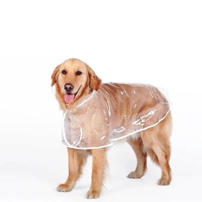 China Wholesale Stocked Transparent Dog Raincoat Rain Jacket With Transparent Hood For Big Dog Dog Raincoat for sale