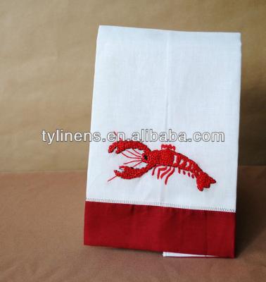 China Lobster French Knots Disposable Linen Tea Towels for sale