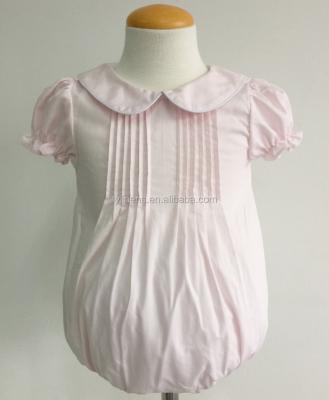 China Wholesale 100% Short Sleeve Cotton Short Sleeves With Pleats Baby Romper for sale