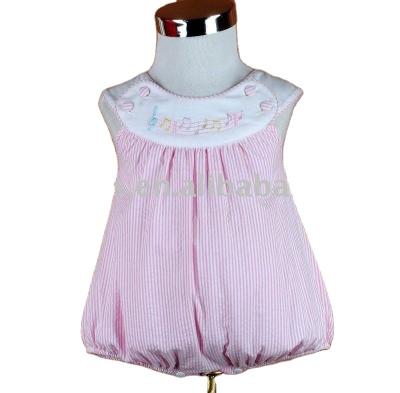 China Sleeveless Summer Stripe Baby Pink Bubble for sale