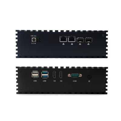 China Linux x86 Mini PC Fanless Server Router Router Multi Industrial Pfsense LAN SFP Firewall Barebone Pro-SC for sale