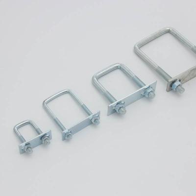 China M12 U-shaped Square Clamp Right Angle U-shaped Bolt Square Tube Clamp for sale