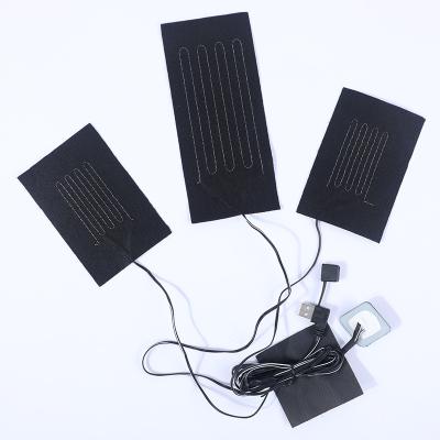 China High Quality Hot Selling Eco-friendly Customized Four Pieces Three USB Temperature Heating Pad For Clothing for sale