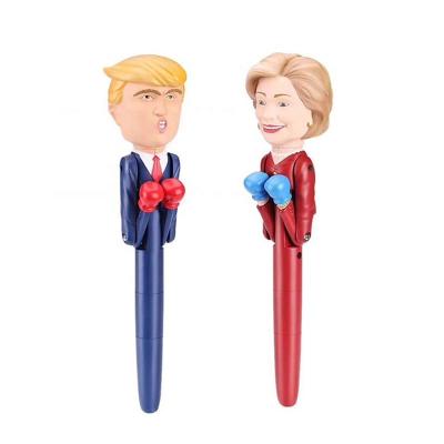 China office & Talking Voice Pen Stress Relief Toy Gift School Pen 2 Sets Multifunctional Funny Talk True Hillary and Donald Trump Boxing Ballpen for sale