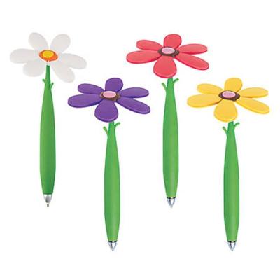 China office & Silicone Rubber Soft Touch Double Pen Sun Flower Pen With School Holder Pot Barrel Use for Writing and Office Decoration Pen Kids Gift for sale