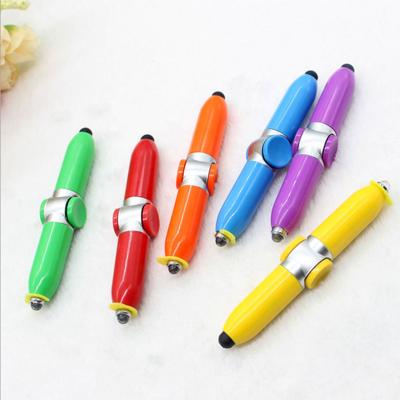 China office & School Pen Mini Axis Spinner Touchscreen Stylus Pen Twist Pen Novelty Instrument Action Attract LED Flashlight Torch Tip Warning for sale