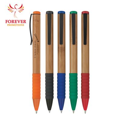 China Eco-friendly Natural Bamboo Tip Pen New Design Promotional Pen Barrel Twist Action Pen Wholesale Custom Logo Ballpoint for sale