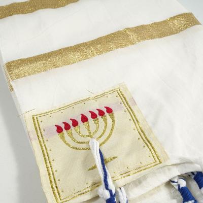 China Wholesale Custom High Quality Jewish Tallit Long Gold Tallit Prayer Shawl And Bag for sale