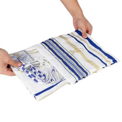 China Wholesale High Quality Jewish Tallit Long Spot 130*180CM Prayer Shawl Tallit Prayer Shawl And Bag for sale