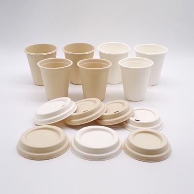 China OEM Food Grade 8oz Paper Pulp Cup Logo Printing Hot Biodegradable Disposable Paper Disposable Coffee Cups for sale