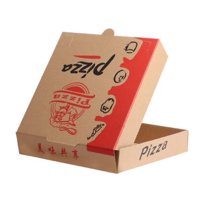 China Recycled Materials OEM Folding Take Out Pizza Paper Boxes Logo Printing Pizza Packaging Corrugated Paper Box for sale