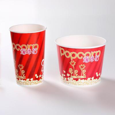 China Disposable Custom Logo Printing Disposable Popcorn Paper Bucket Snake Wrapping Chicken Paper Bucket for sale