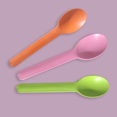 China Eco-friendly Disposable Biodegradable Cornstarch Disposable Biodegradable Yogurt Scoop Individual Packaging Scoop for sale