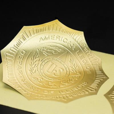 China Waterproof Gold Foil Bronzing Stickers Logo Label Adhesive Waterproof Custom Made Printing Label Sticker for sale