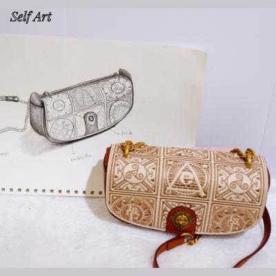 China 2023 Fashion Items Hot Sale PU Leather Printed Chain Cross - Body Bag Women's Shoulder Bags for sale