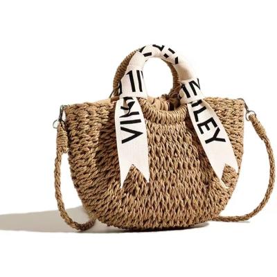 China The Other Beach Straw Basket Bags Summer For Women Fashion Trendy Eco-Friendly Handmade Tote Bag for sale