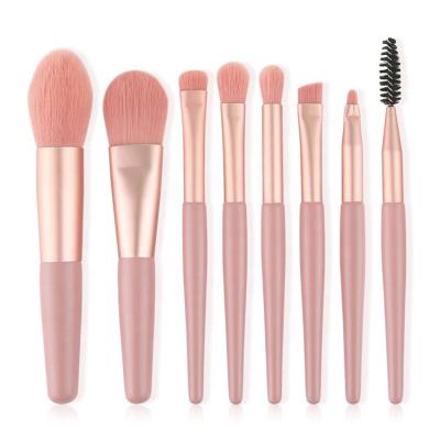 China Hot Sale 8 Pcs Multifunctional Makeup Brush Set Skin-friendly Pink Brushes Synthetic Makeup Brushes for sale