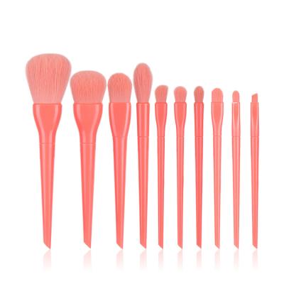 China Angular Blush 10Pcs Custom High Quality Luxury Acrylic Private Label Makeup Brushes for sale