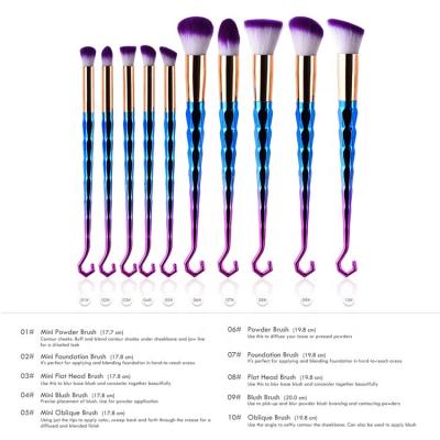 China 10 Pcs XIONGPENG Skin-Friendly Synthetic Makeup Brushes Private Label Cosmetics for sale