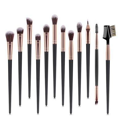 China 12 Pcs Skin-friendly Eyeshadow Brush Set Makeup Eyeliner Eyelash Eyebrow Blending Brushes for sale